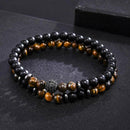 2Pcs Men's Natural Stone Bracelet 6mm Yoga Beaded Crystal Ball Jewelry Gifts