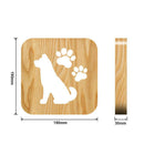 Dog Night Light Bedside Wooden Lamp Home Decor Warm White Bright LED Nightlight