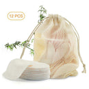 12X Reusable Facial Cleansing Pad Bamboo Cotton Makeup Remover Pads Face Wipes