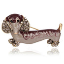 1 Pcs Cute Shiny Rhinestone Dachshund Dog Romantic Brooch Pin Fashion Jewel