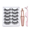 Waterproof Magnetic Eyeliner + 5 Pairs Eyelashes and Tweezer Long Lashes KIT ~