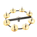 Drum Set Hi-hat Tambourine with Single Row Steel Jingles for Kids KTV Favor