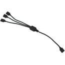 LED Strip RGB 4 Pins Female to 3 Female Connector Splitter Cable 30cm Black H8M4