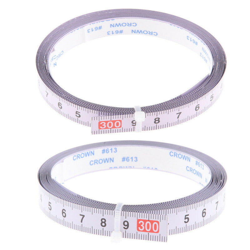 Set of 2 Self Adhesive Measure Tape Metric Stick Ruler, 300cm, Right To Left and