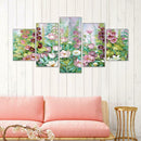 5pcs 5D DIY Full Drill Diamond Painting Lotus Cross Stitch Mosaic Kit Decor
