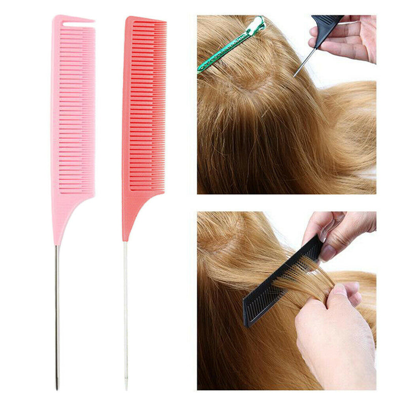 2x ABS One-way Sectioning Weave Highlighting Foiling Hair Comb Styling Combs