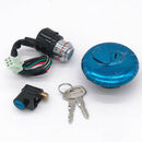 Motorbike Ignition Switch Fuel Gas Cap Cover Steering Lock Key Set for Suzuki GN