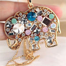 Fashion Crystal Lucky Lovely Elephant Necklace Pednat Necklase Long Chainã€