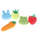 5pcs Fruit Animal Series Soft Plush Cotton Cat Dog Chew Plaything Pet Toys
