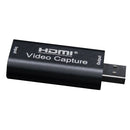 HDMI to USB Video Capture Card HD Grabber Game / Video Live Streaming Black
