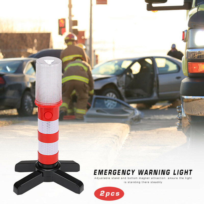 2pcs LED Magnetic Flashlights Roadside Security Emergency Stand Warning Lamps