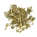 50pcs Bronze Key Pendant DIY Findings Jewelry Making for Necklace Keychain
