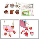 5pcs Santa Claus Hat DIY 5D Diamond Painting Keychain Key Ring Double Sided