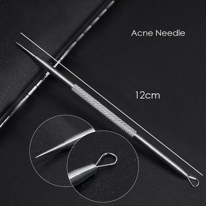 3pcs Facial Care Removal Acne Comedones Extractor Squeezing Needles TweezersFT