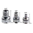 1X(3-Piece Wrench Socket Adapter Set 1/4 Inch 3/8 Inch 1/2 Inch Square Hex