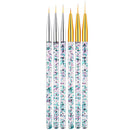 Super Fine 3 Sizes Nail Art Brush Set for Thin Lines Tiny Details Golden
