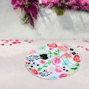Round Print Tassel 150 cm Dia. Polyester Yoga Beach Mat Towels (White)