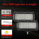 7 inch 4-Row 480W LED Work Light Pod Offroad Driving Lamp for Car Truck SUV