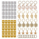 80Pcs Decorations Pendants Dreadlocks Beads Metal Cuffs Hair Rings Clips M&