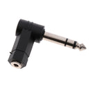 5pc 6.35mm Male Plug to 3.5mm Female Jack MIC Headset Audio Elbows Connector