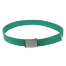 Unisex Plain Webbing Canvas Metal Buckle Belt (Green)