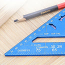 12 inch Metric Aluminum Alloy Triangular Measuring Ruler Angle Protractor