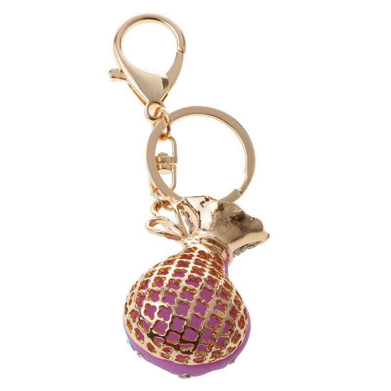 Opal Money Purse Keychain Charm Pendant Handbag Bag Keychain Key Ring Purple