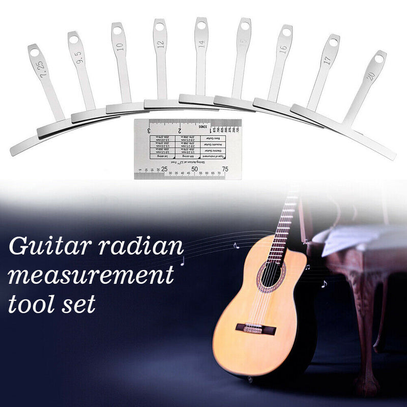 Durable String Action Guitar Luthier Tools Set Bass Radius Gauge Stainless Steel