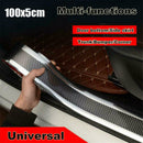 2x 5cm*1m Car Door Sill Scuff Plate Carbon Fiber Black Pedal Protector Strips