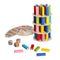 Colored Wooden Tower Stacking Game, Fine Motor Skill Building Blocks with Dice
