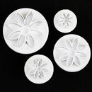 4 Pcs Cake Xmas Daisy Flower Plunger Fondant Decor Sugar craft Mold Cutter V