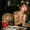 Sexy Women Leopard Wet Look Jumpsuit Bodycon Bodysuit Zipper Playsuit Linge Kw