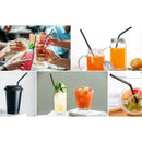 Set Of 8 Stainless Steel Metal Straws 8.5Inch Reusable Drinking Straws For