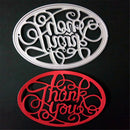 Thank you Oval Metal Cutting Dies Stencil For Scrapbooking DIY Album Card JR