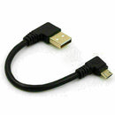 90 degree Right Angle Micro USB to Left Angle USB A Male A5D6 Cable Charge O8Z3