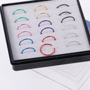 18pcs Stainless Steel Nose Open Hoop Ring Lip Earring  Studs