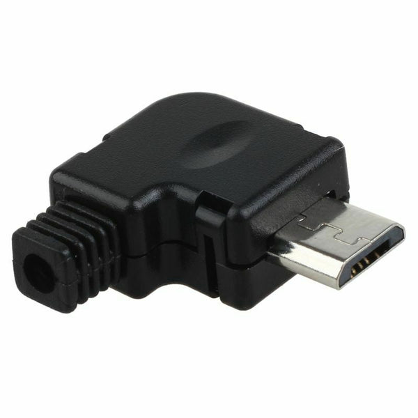 Right Angle Micro-USB 5 P Port Male Plug Socket Connector With Plastic Cove C8W8