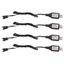 4pcs 7.4V USB to SM 4-Pin Li-po Batteries Charge Cable for RC Drone Car Toys
