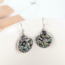 Elegant Women Alloy Round Drop Earrings Ladies Hollowed Turtle Dangle Ear Hook