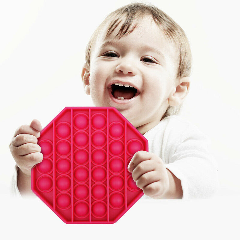 Autism Push Bubble Sensory Toys Relief Stress Squeeze Toys (Rose Red)