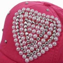 Children Outdoor Sports Bling Baseball Hiking Cap rose Red Love P1G3