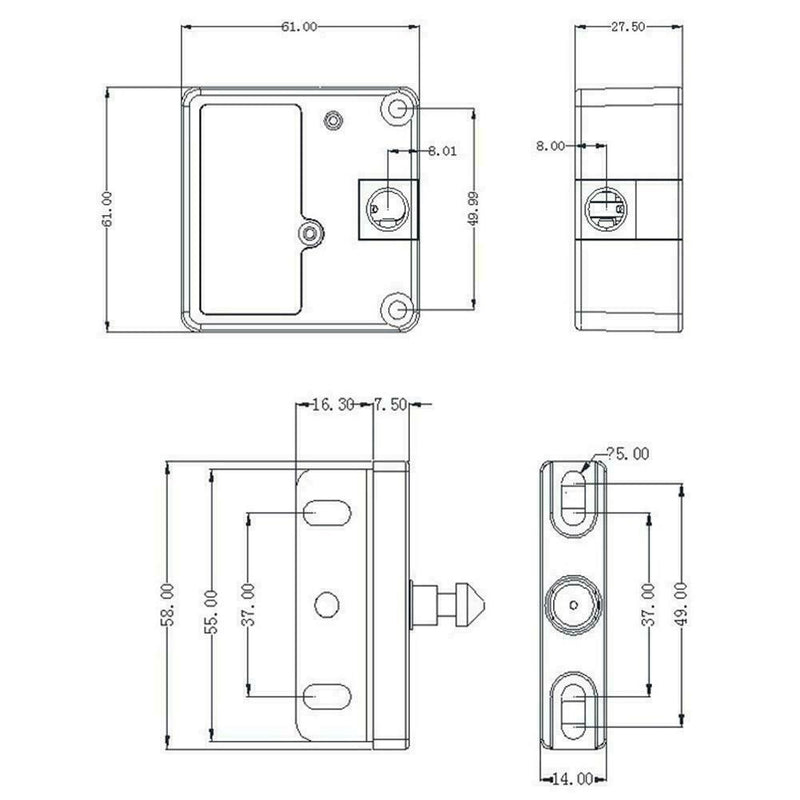Keyless Door Locker Invisible Electronic Cabinet Lock Private New Hidden Dr Z8B3