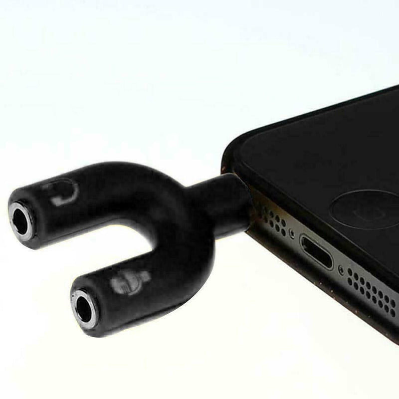 3.5mm Stereo Splitter Audio to Mic & Headset Jack Plug Adapter For Cell E8R4