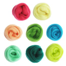 8 Colors Felting Wool Fibre Roving Needle Hand Spinning Sewing Trimming 80g