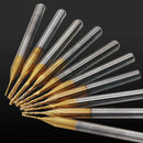 10x 0.6-1.5mm PCB Titanium Plating Drill Bit Set Engraving Cutter CNC End Mill