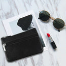 Women Leather Mini Zip Coin Key Purse Money Wallet Pouch Gift Purse Black