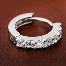 Silber Frauen Creolen Ohrring Ohrstecker Kristall Strass Schmuck_ Klappcreo N6U5
