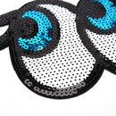 cartoon eyes Embroidered Cloth Iron On Patch Sew Motif Applique badge Sequin Gw
