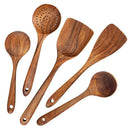 Wooden Spoons, Wooden Spoons for Cooking, 5-Piece Reusable Wood Kitchen Ute