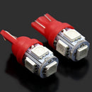 10X T10 194 168 147 W5W 5 SMD 5050 Red LED Car Wedge Tail Side Lamp Bulb 3C